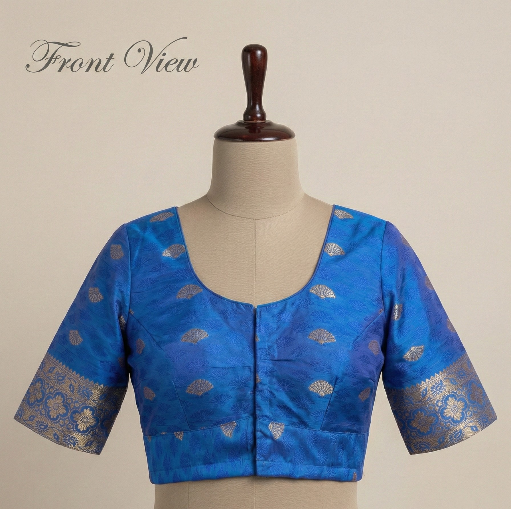 Royal blue blouse on mannequin